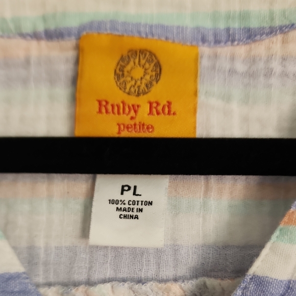 Ruby Rd. Multicolor Striped Button-Down Blouse - Picture 2 of 4